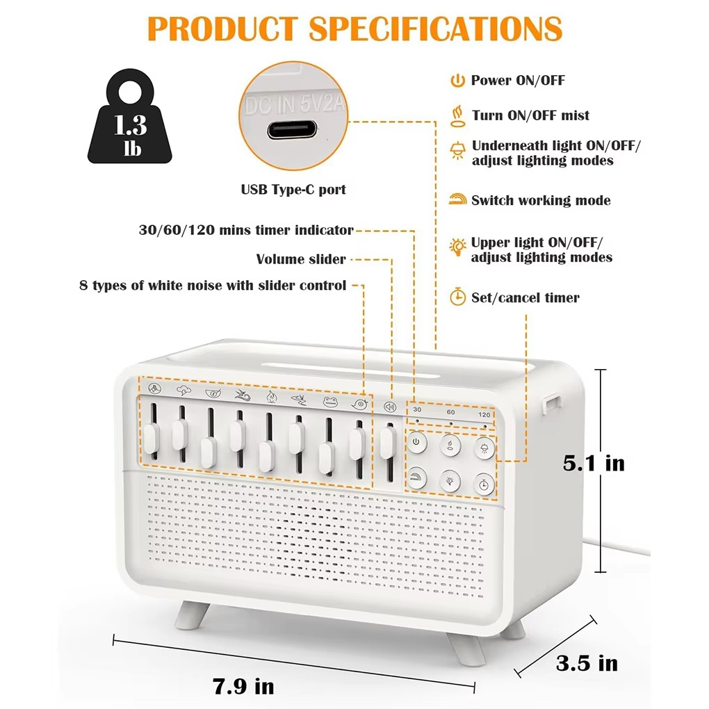 Portable Bluetooth Speaker with LED Light and Mist