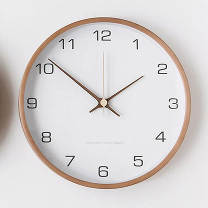 Simple Wooden Glass Wall Clock – Silent Quartz Timekeeper
