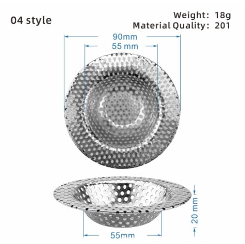 Simple Mesh Kitchen Sink Filter Stainless Steel Strainer
