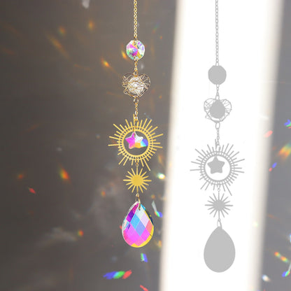 Delicate Crystal Moon Wind Chime Catcher