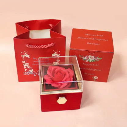 Beautiful Rose Rotating Jewelry Storage Box