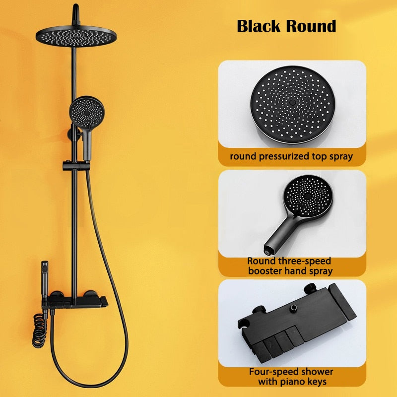 Deluxe Waterfall Shower Head Bath Kit