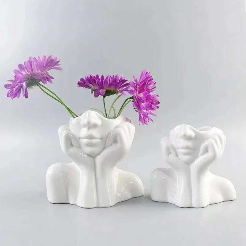 Modern Artistic Face Vase for Home Decor
