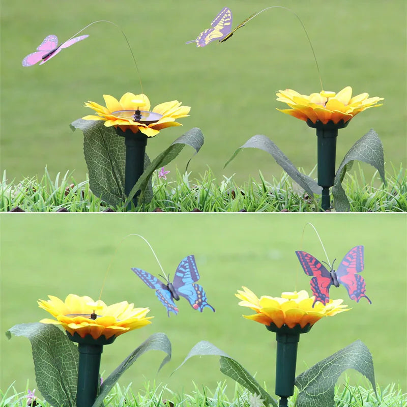 Colorful Solar Garden Stake with Moving Wings