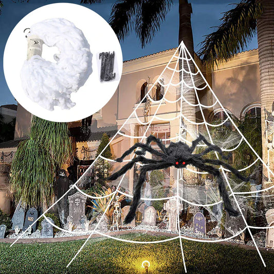 Big Creepy Spider Web Home Halloween Decoration - Luxicro