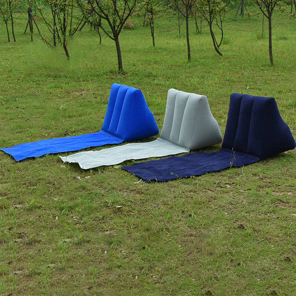 Portable Beach Air Lounge with Back Support Pillow