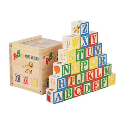 Learning Wooden ABC Blocks with Container - Luxicro