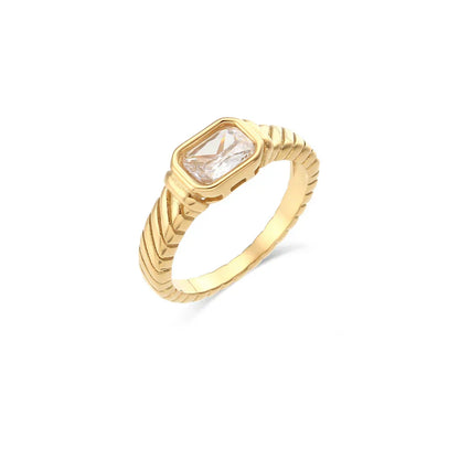 Classic Patterned Cubic Zirconia Ring