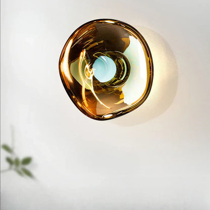 Contemporary Melted Glass Wall Light