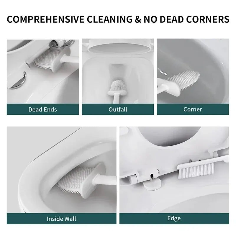 Bathroom Cleaning Toilet Brush Set with Holder