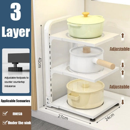 Compact Folding 3 Tier Corner Storage Rack