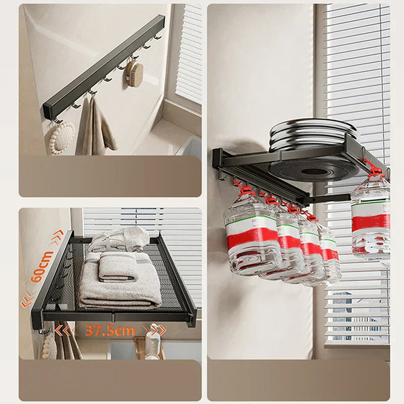 Space Saving Foldable Towel Storage Rack