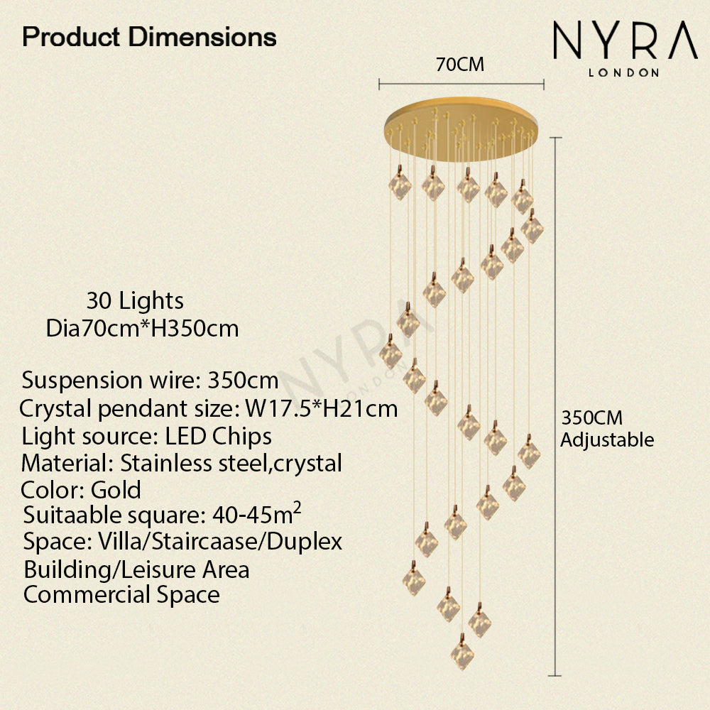 Luxury Crystal Pendant LED Lighting Fixture