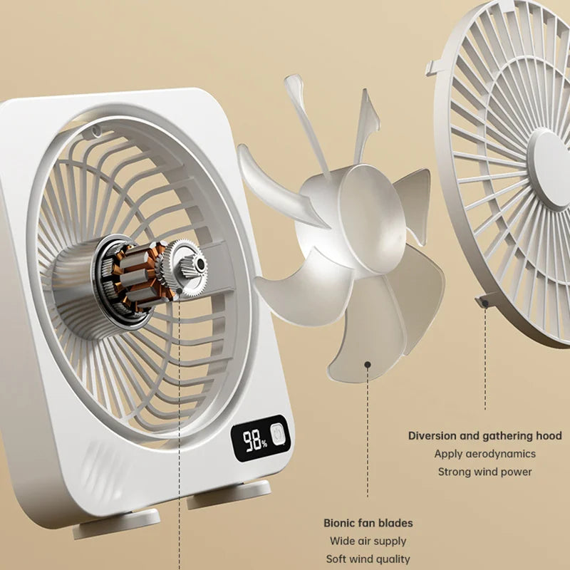 Compact USB Desk Fan with 5-Speed Digital Control