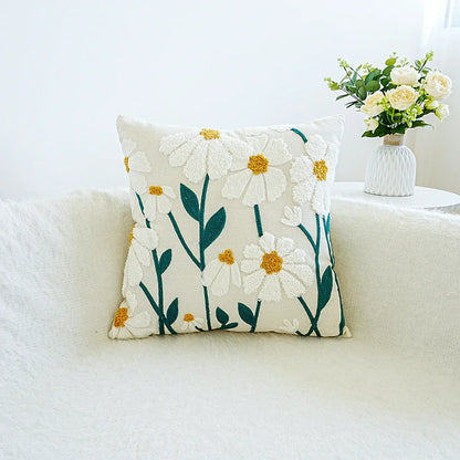 Colorful Flower Pattern Throw Pillow