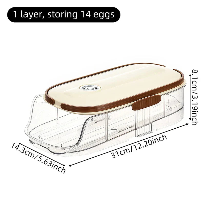 Clear Adjustable Refrigerator Egg Holder Container