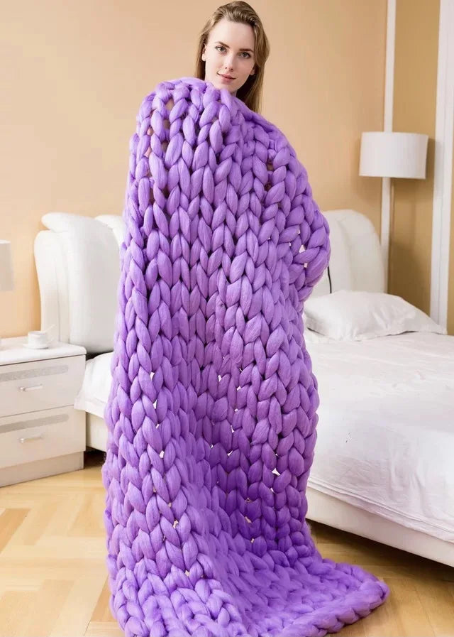 Plush Thick Woolen Throw Blanket