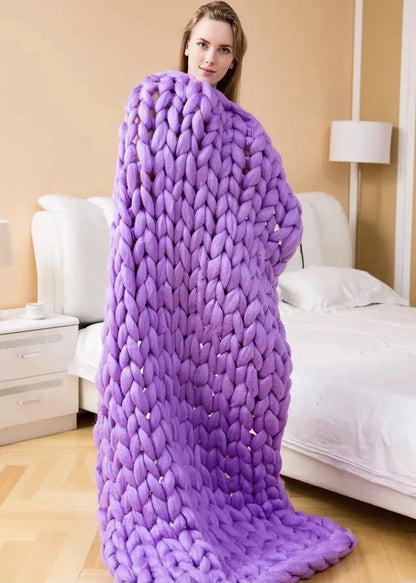 Plush Thick Woolen Throw Blanket