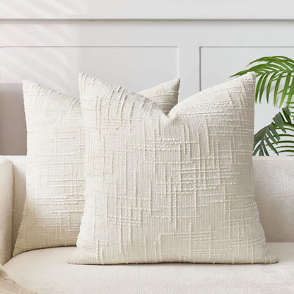 Plush Chenille Pillow in Simple Colors for Living Room