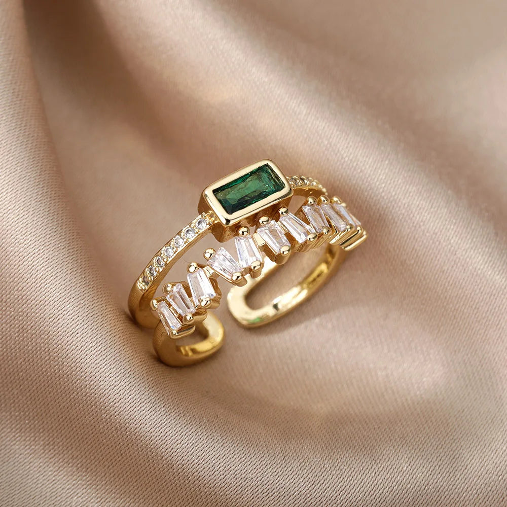 Elegant 2 Layer Diamond Baguette Ring - Luxicro