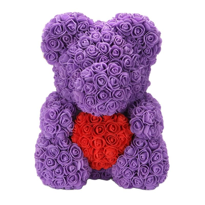 Artificial Flower Cute Stuffed Bear Toy