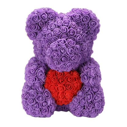 Artificial Flower Cute Stuffed Bear Toy