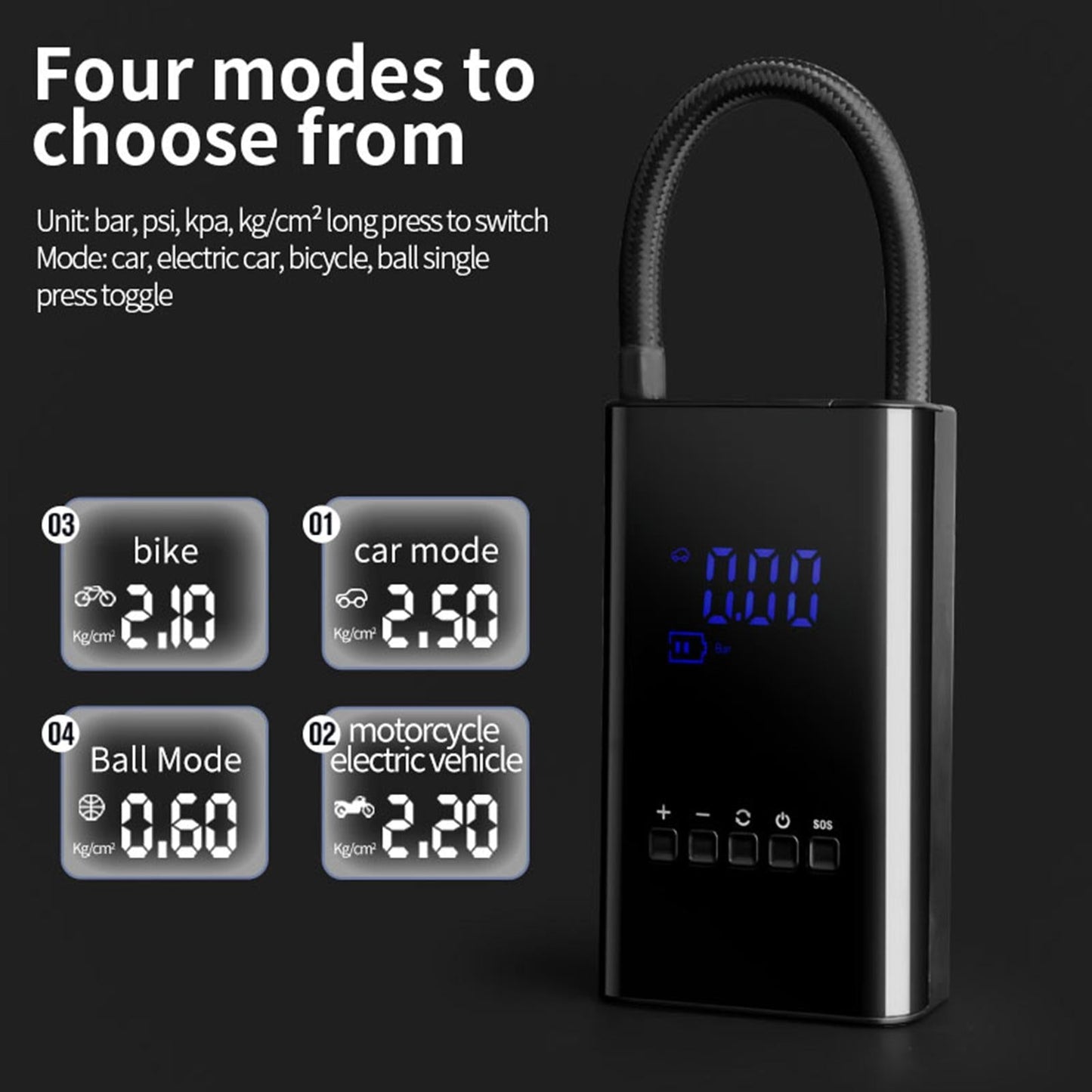 Portable LED Digital Air Compressor Kit