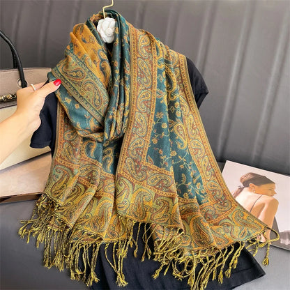Soft Cashmere Women's Scarf with Warm Luxury Print