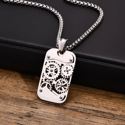 Stylish Mechanical Gear Pendant Necklace - Luxicro