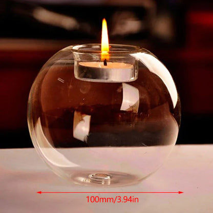 Clear Glass Tea Light Candle Holder Round - Luxicro
