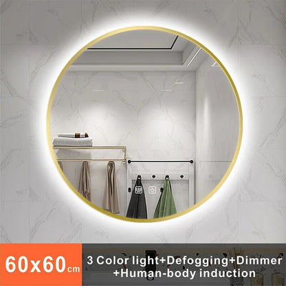 Round LED Illuminated Bathroom Mirror