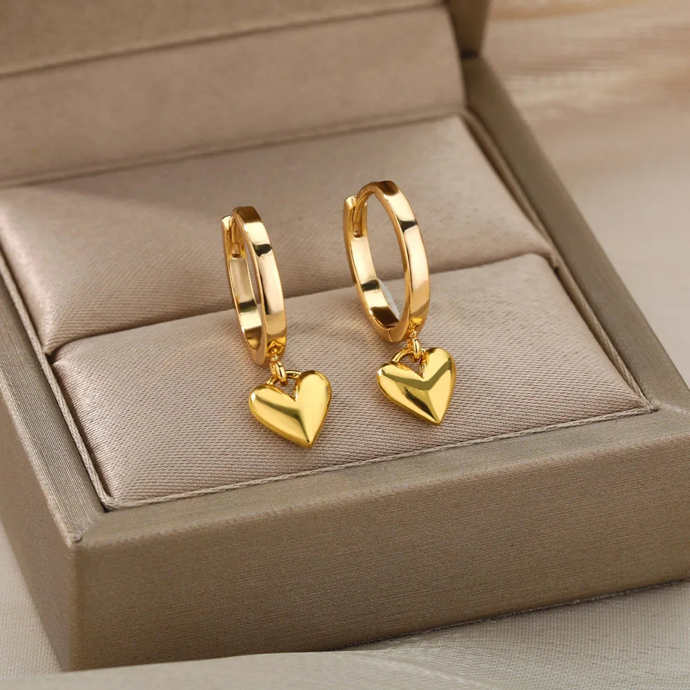 Dainty Love Heart Huggy Hoop Earrings