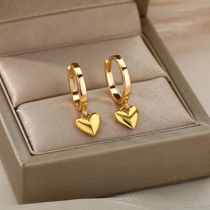 Dainty Love Heart Huggy Hoop Earrings