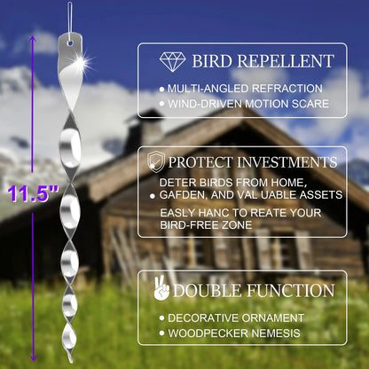 Bird Repellent Spinner Reflectors 12 Pack Garden Protection