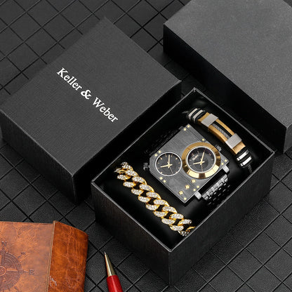 Classic Quartz Leather Watch Box Set