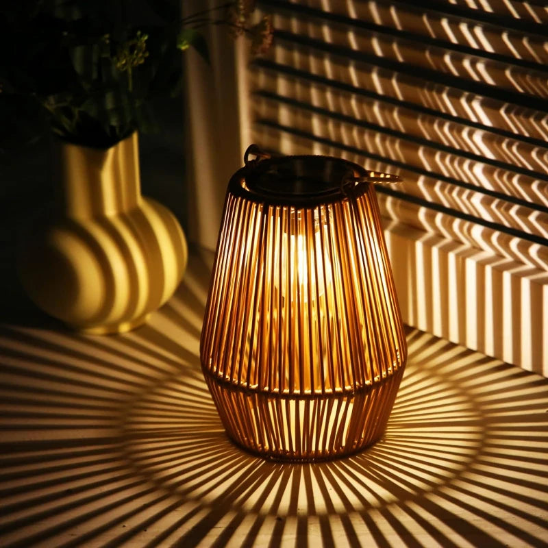 Rustic Solar Powered Patio Lanterns Waterproof Garden Light