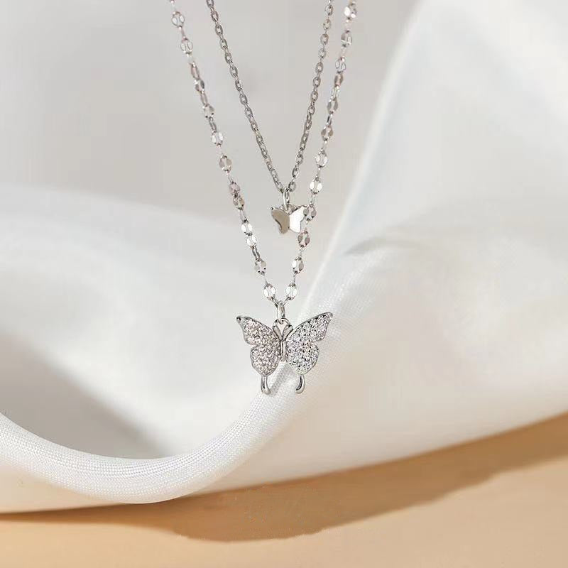 Delicate Double Layer Feather Necklace