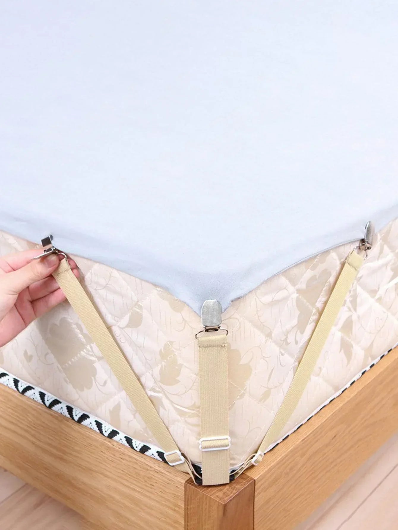 Simple Bed Sheet Holders - 4 Pack Flexible Clips
