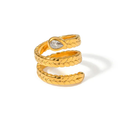 Sparkling Triple Leaf Crystal Ring - Luxicro