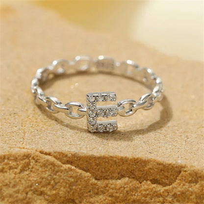 Elegant Initial Diamond Letter Ring