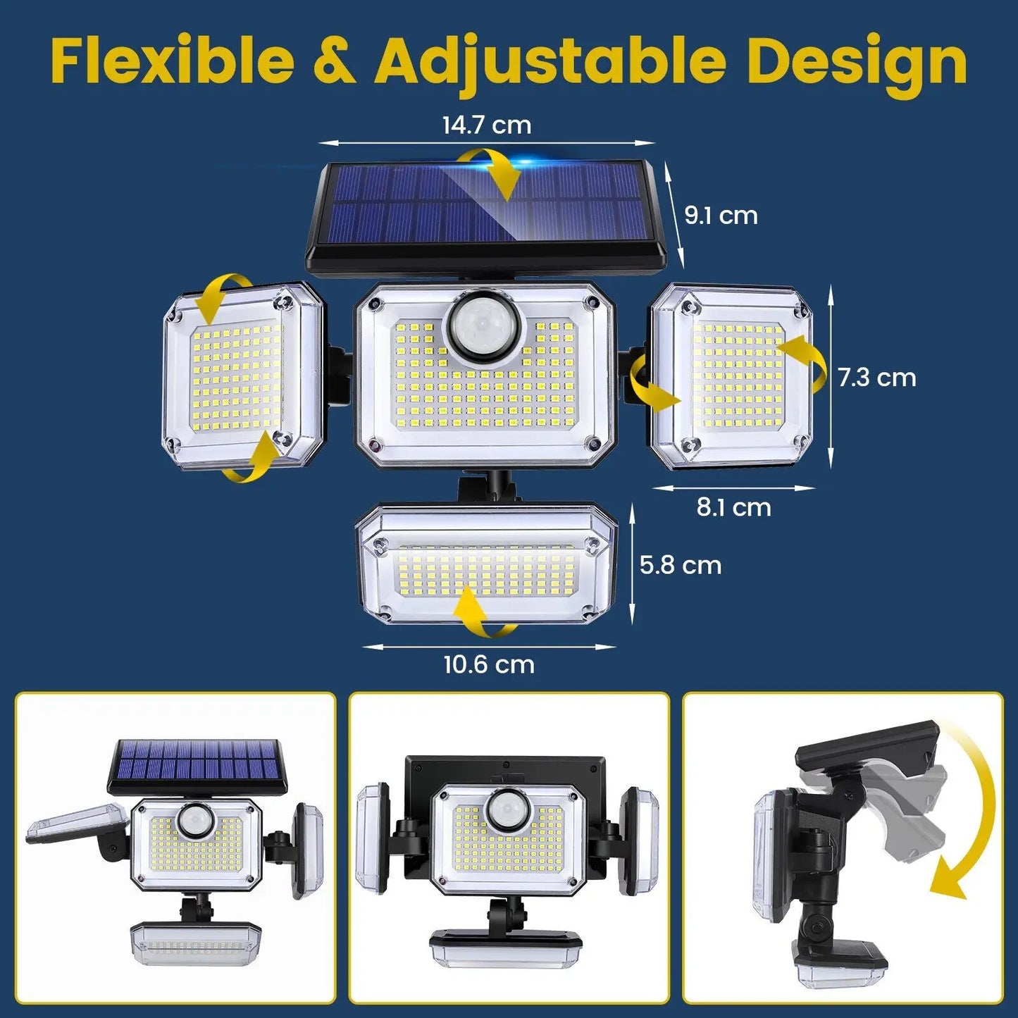 Bright Solar Motion Sensor Outdoor Light 2000LM