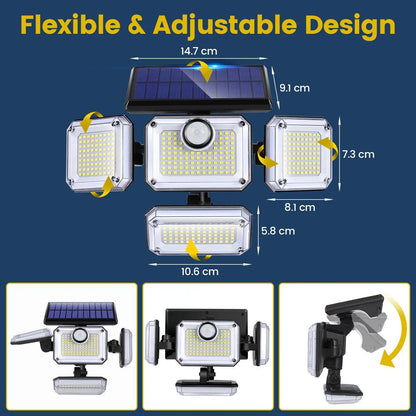 Bright Solar Motion Sensor Outdoor Light 2000LM