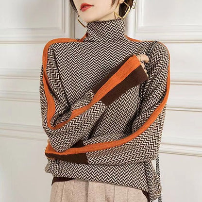 Cozy Chevron Knit Women's Sweater - Luxicro