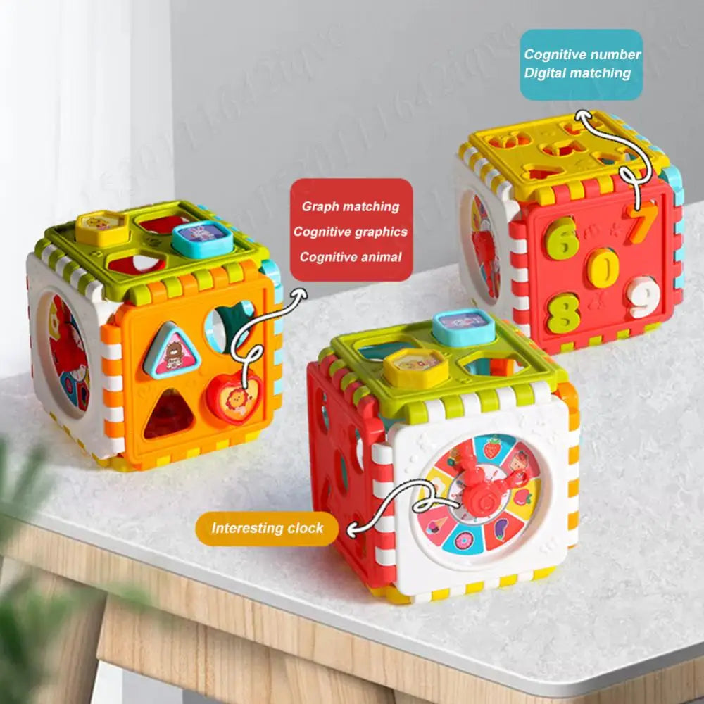 Interactive Kids Learning Cube with Shapes and Colors