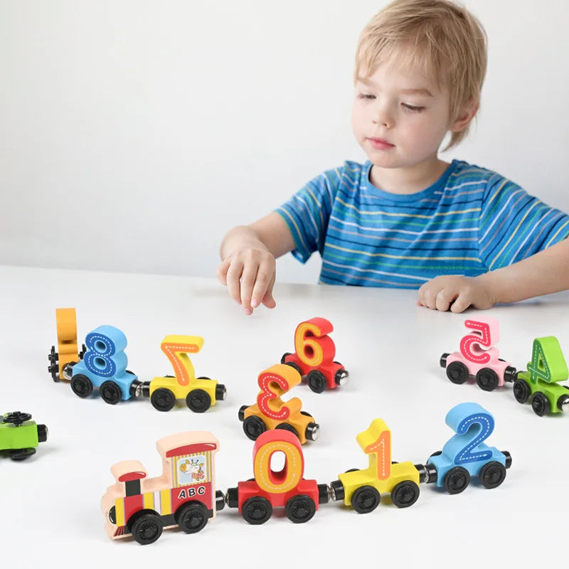 Learning Wooden Toy Train Set