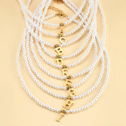Elegant Personalized Pearl Name Necklace