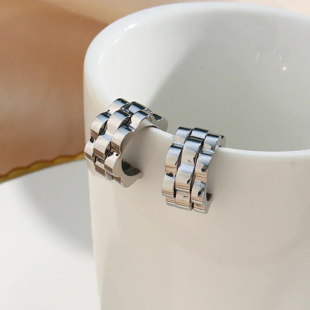 Fashionable Clock Design Dangle Earrings