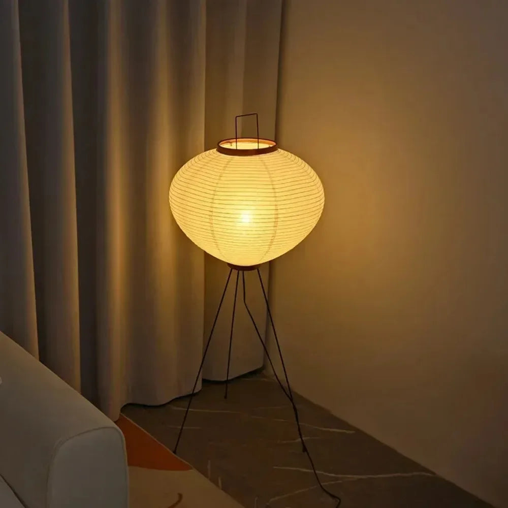 Traditional Japanese Style Paper Floor Lamp Warm Light - Luxicro