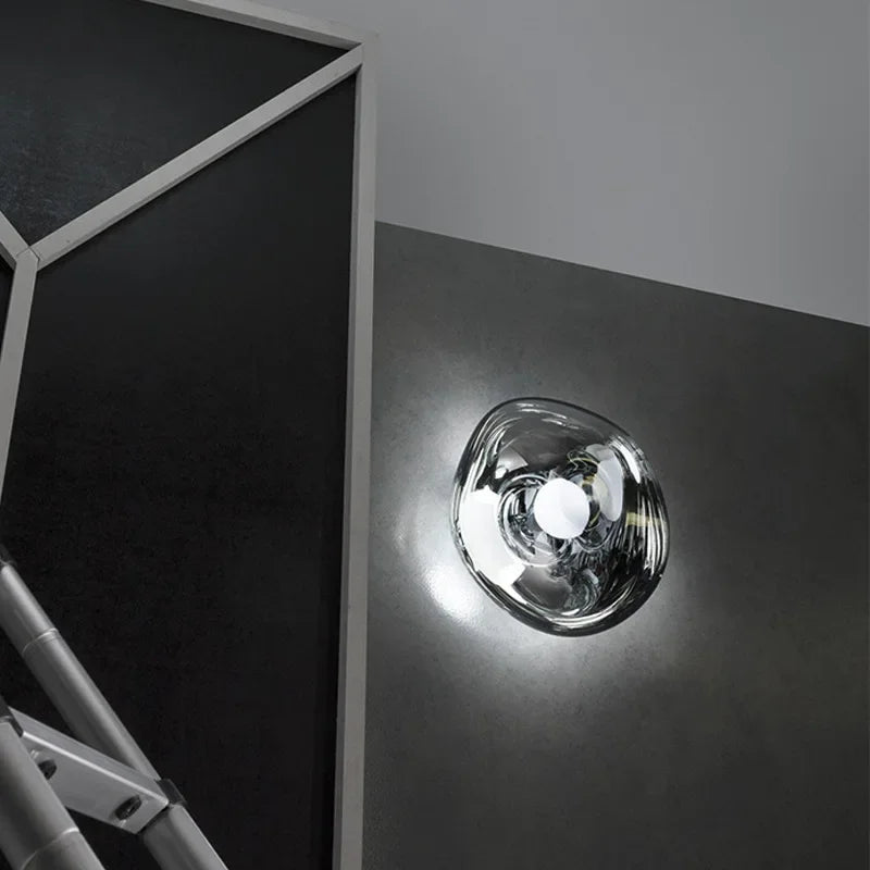 Contemporary Melted Glass Wall Light