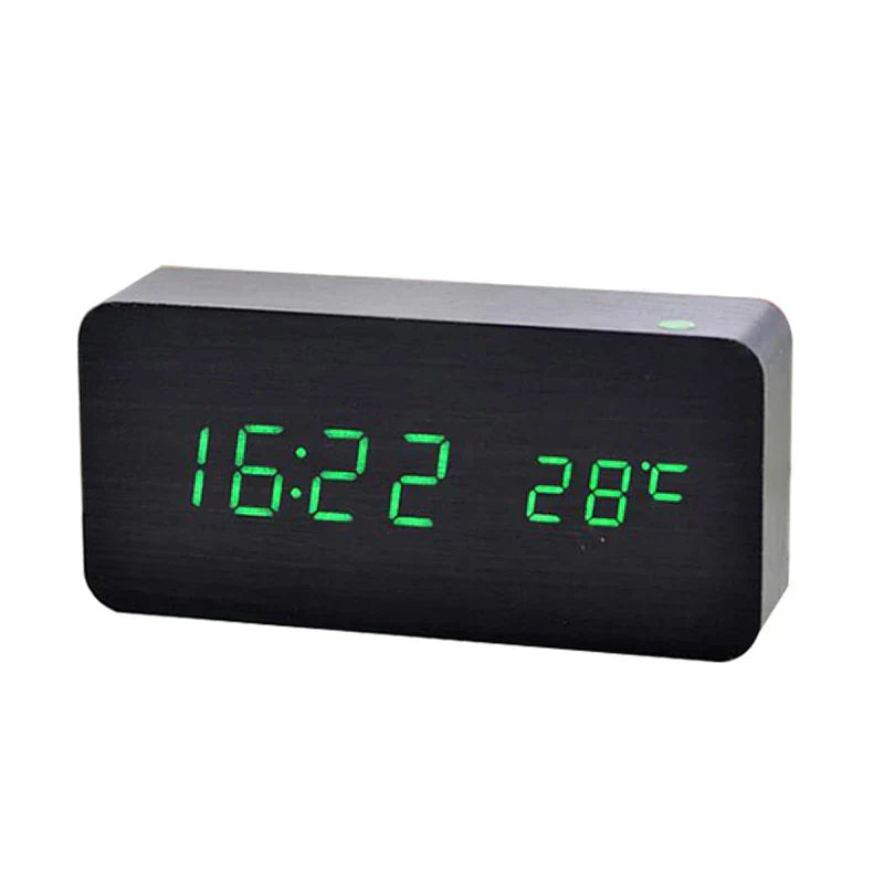 Contemporary Wood LED Alarm Clock